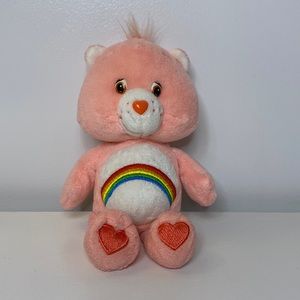 Care Bear Cheer Bear 9” Plush Stuffed Pink Rainbow Vintage Excellent Condition